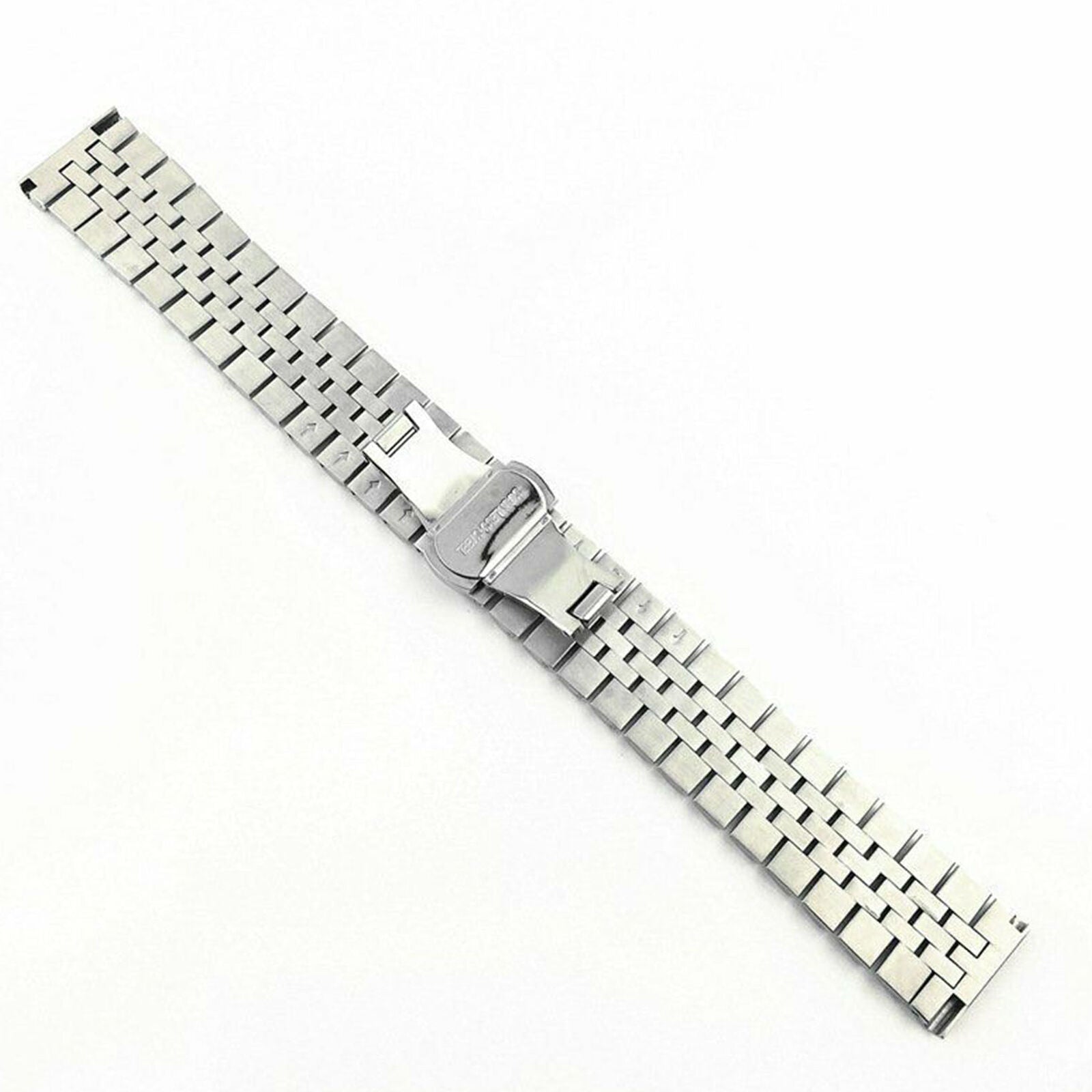 Curved End Solid Stainless Steel Metal Bracelet Watch Band Strap Replacement