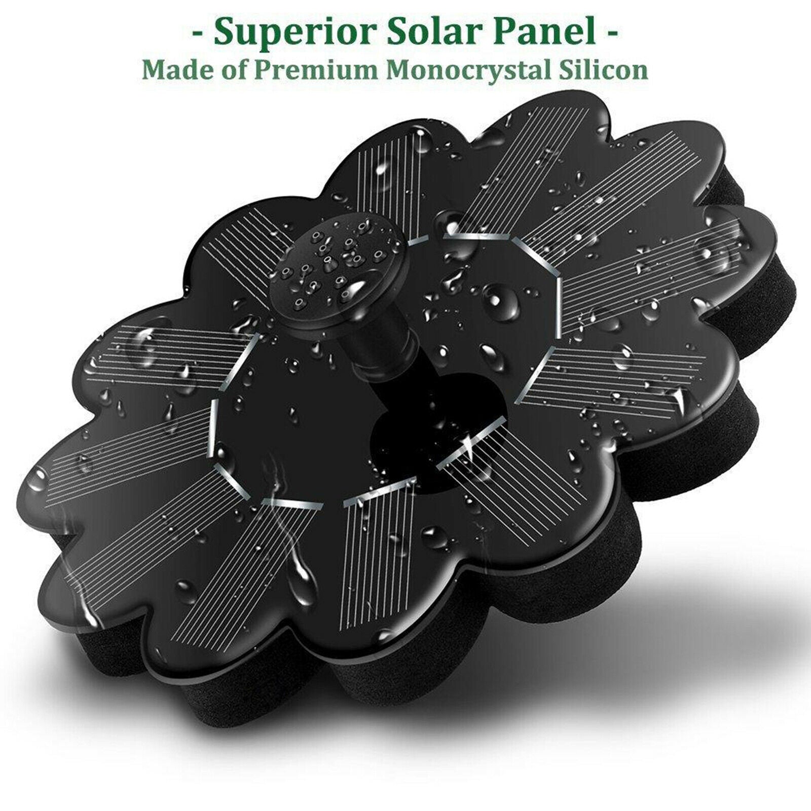Solar Panel Fountain Pump, 1.4W for Pond, Swimming Pool, Terrace, Fish Tank