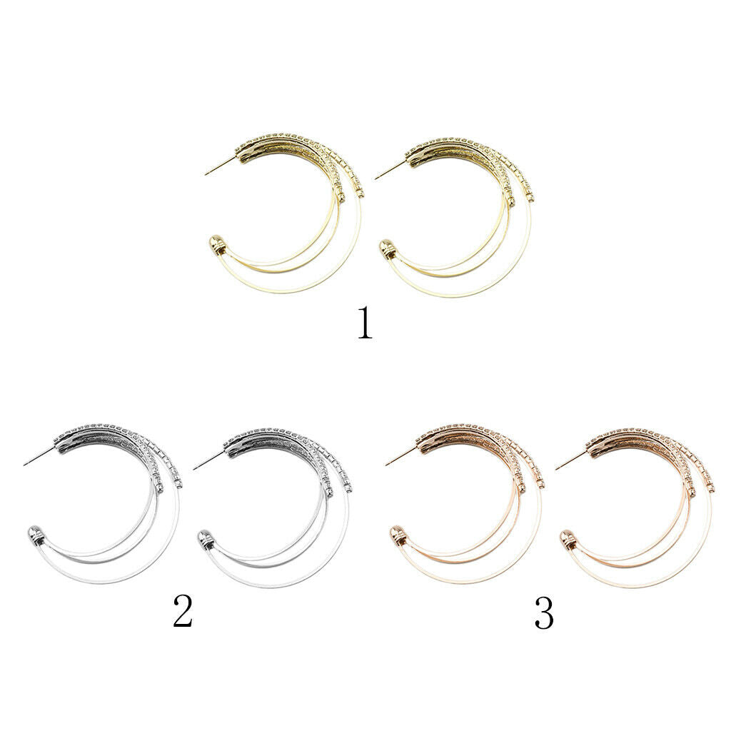 Pair Geometric Earrings Hoop Earring for Women Wedding Party Decor Golden