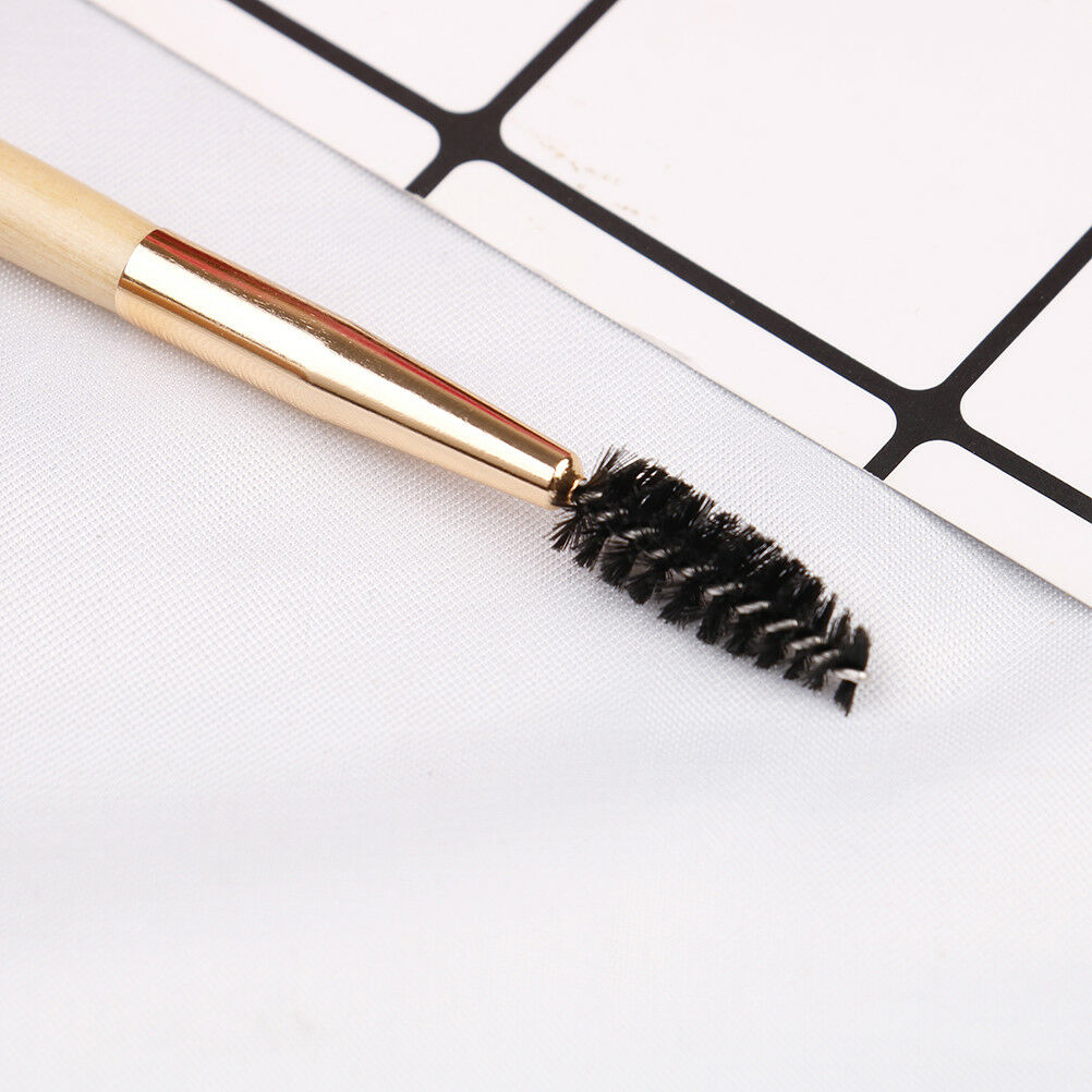 Pro makeup tools bamboo handle double eyebrow brush + eyebrow comb brushe.l8
