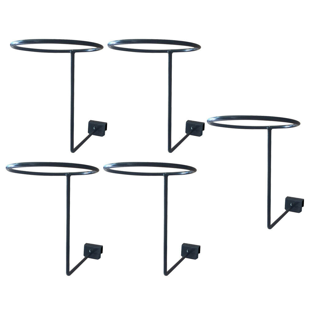 5 Pcs Motorcycle Helmet Holder Wall Hanger Metal Rack Wall Mounted Black