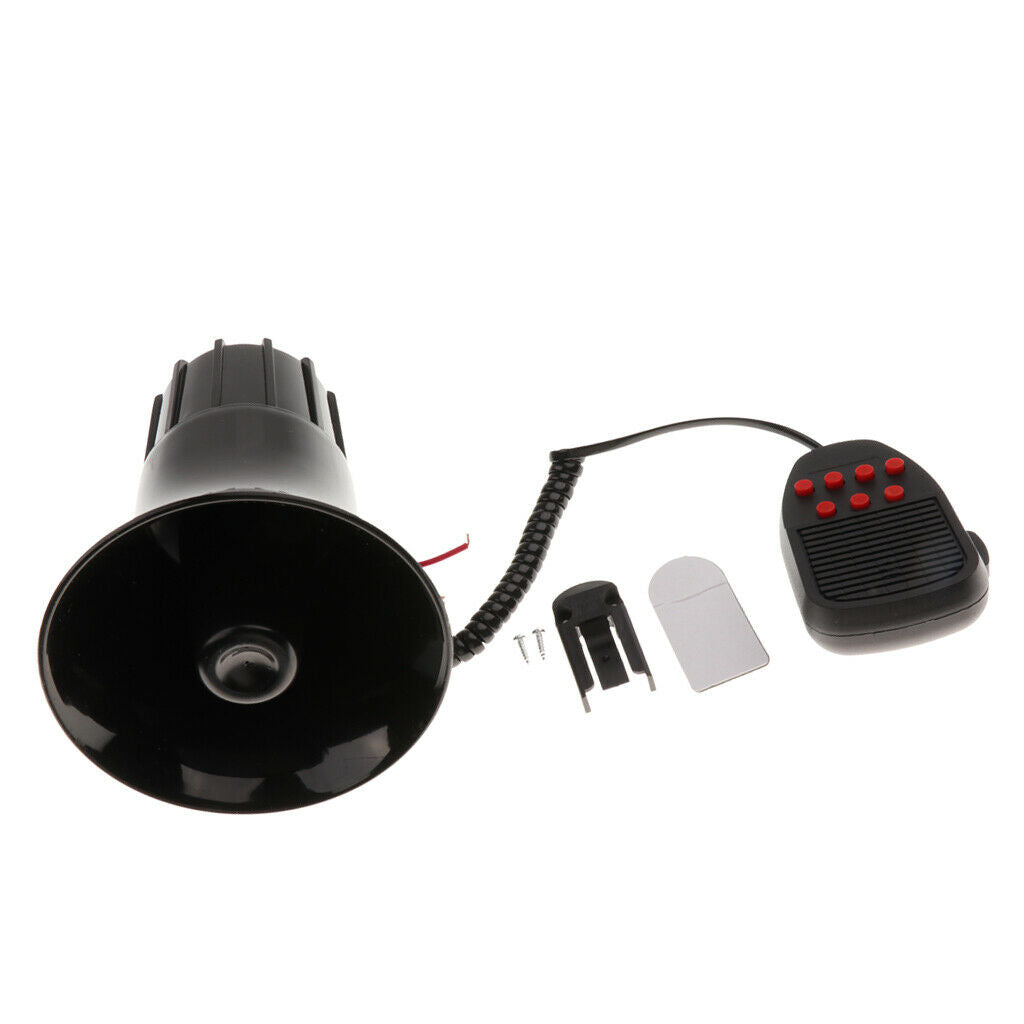 7 Tone Alarm Horn With Mic PA Speaker for 12V 50W Universal Car Truck Motos