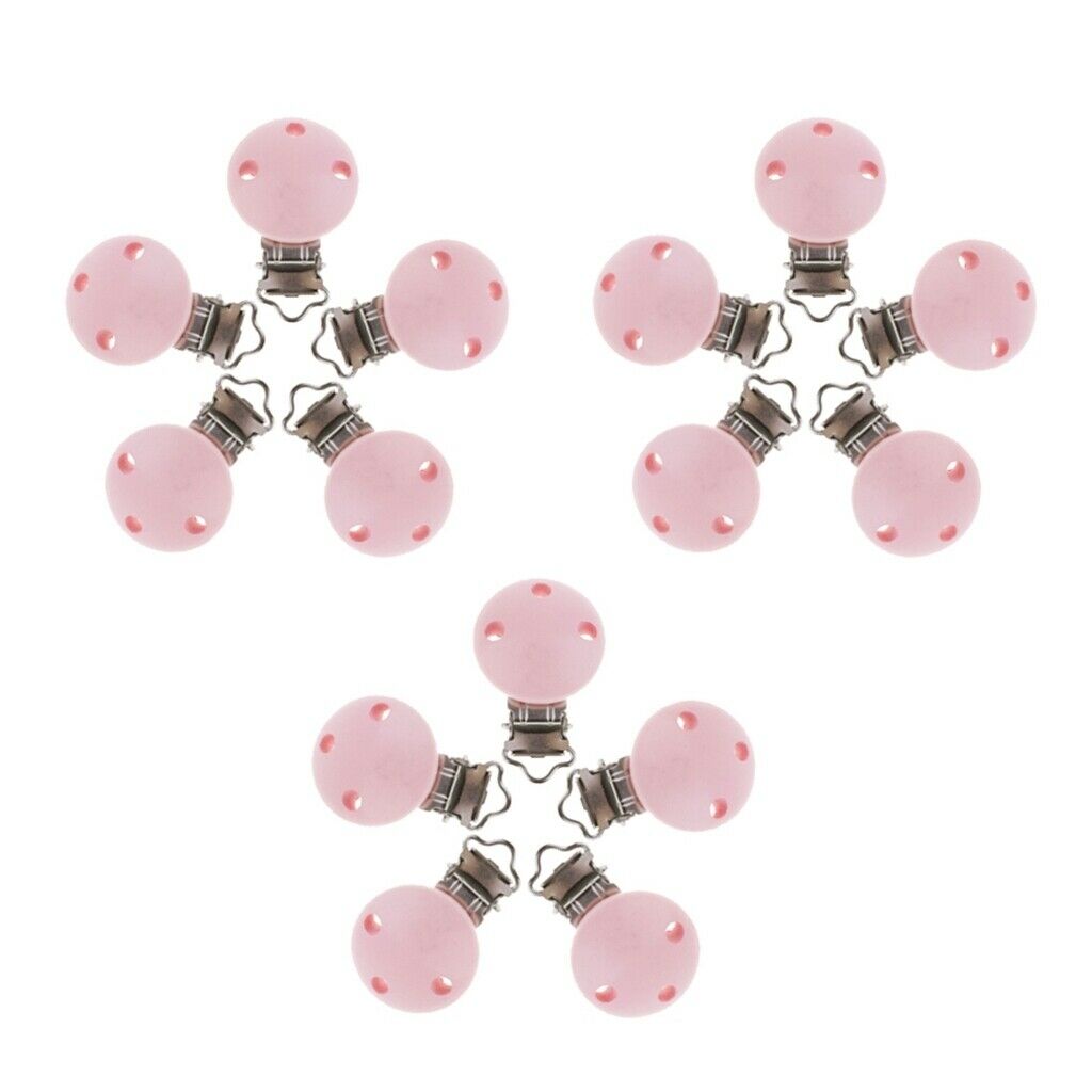 30 Pieces Wooden Round Baby Pacifier Clip Pacifier Dummy Clips DIY Bead Tool