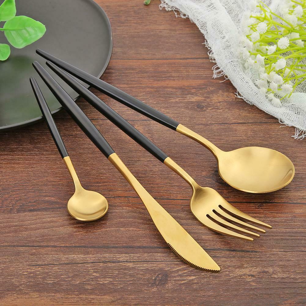 5pcs Portable Stainless Steel Tableware Dinnerware Travel Camp Cutlery Set @