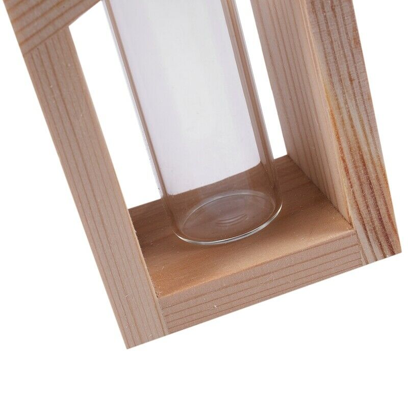 Crystal Glass Test Tube Vase in Wooden Stand Flower Pots for Hydroponic PlantsI1