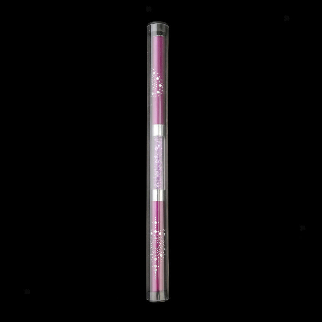 Fashion Nail Art Pen Rhinestone Diamond Acrylic Handle Manicure Brush Purple