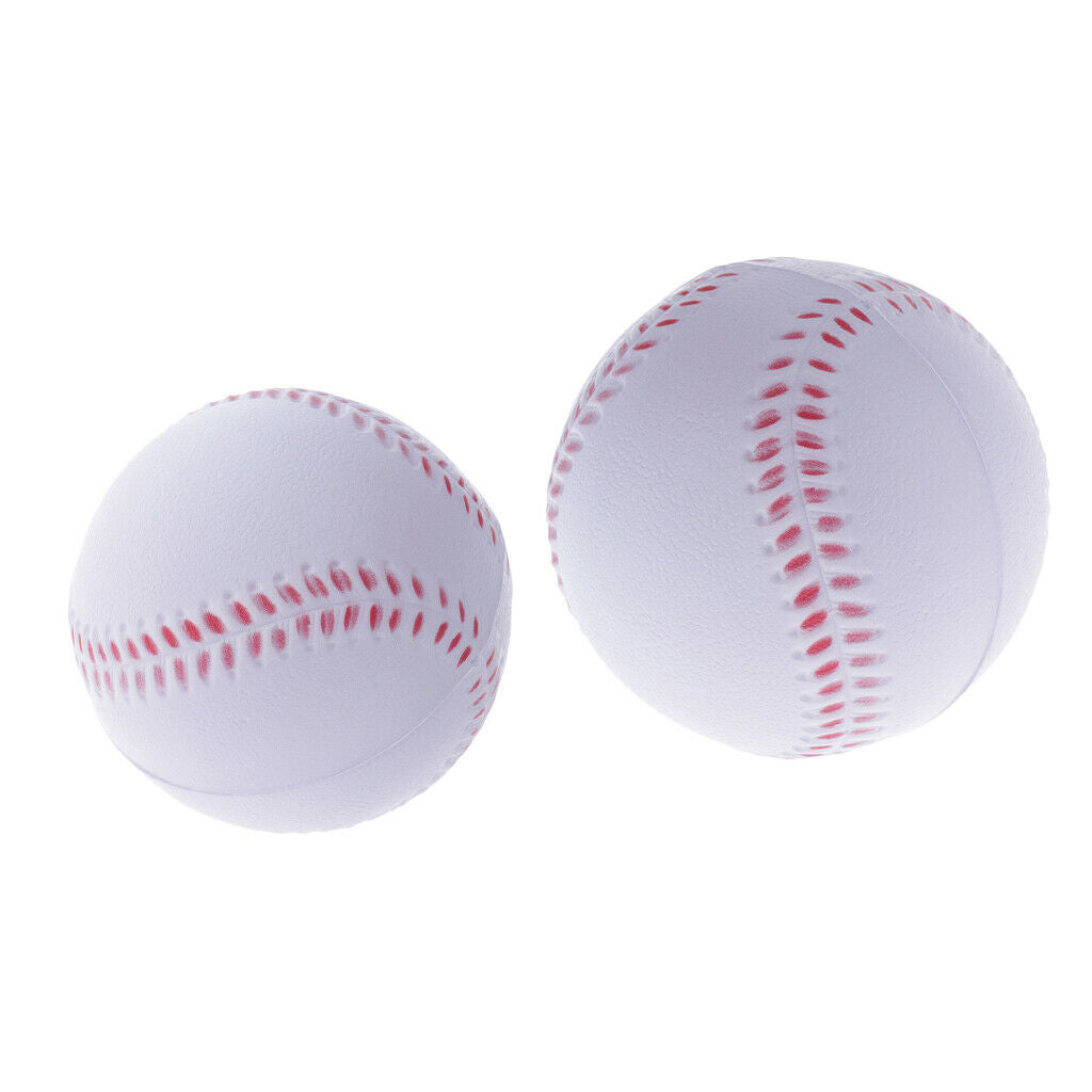 2pcs Handmade Baseball Hard & Soft Baseball Balls Softball Elastic Solid Ball