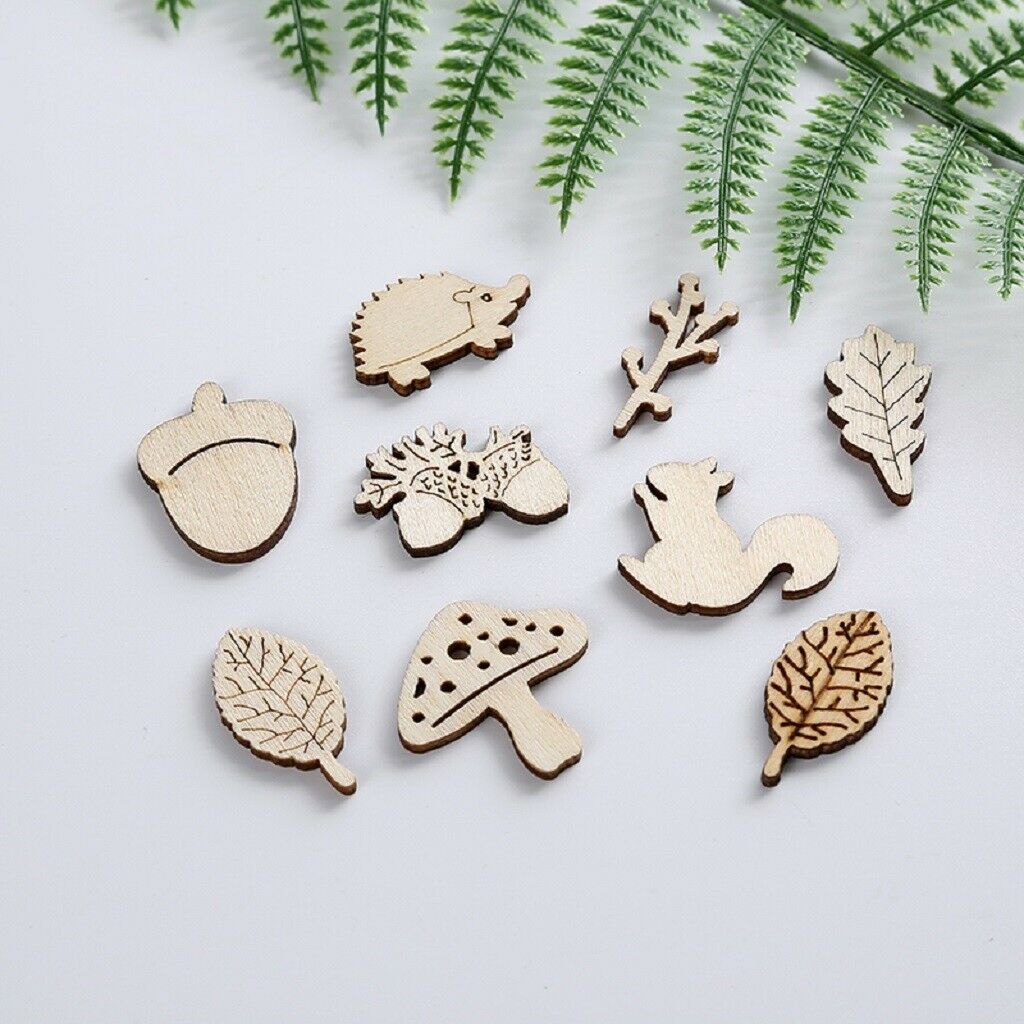 Package50 Wooden Embellishments DIY Scrapbooking Accessories Christmas
