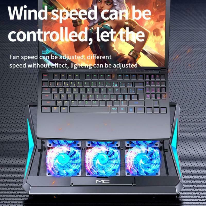 Foldable Laptop Base Stand with Six Cooling Fans 2xUSB for 12-17inch Notebook