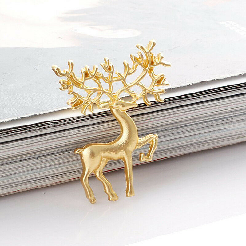 Collar Brooches Pins Metal Animal Longhorn Deer Brooches For Womens Accessoi KX
