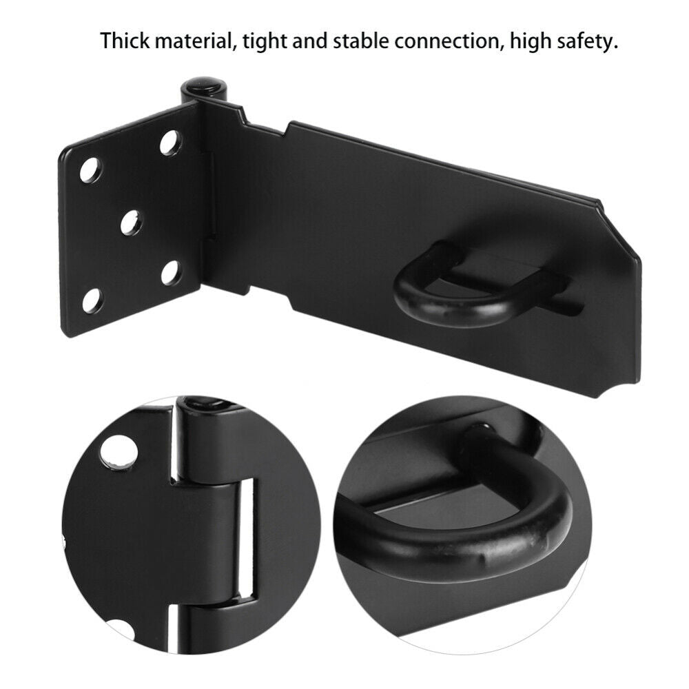 Stainless Steel Tone Metal Security Padlock Hasp Staple Door Clasp Gate Lock