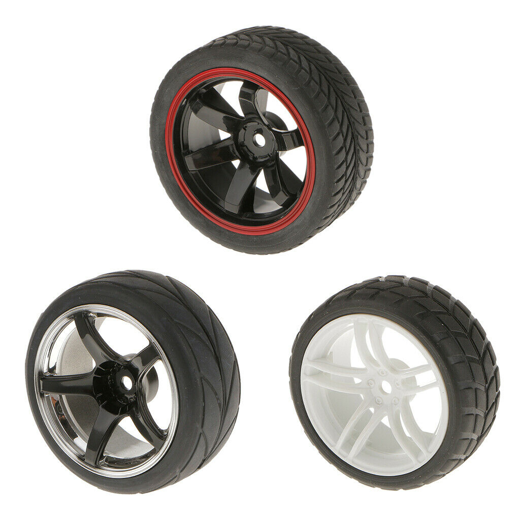 RC Car 1/10 Tyres Foam Tire Rubber Wheel Plastic RC Rims For HSP HPI Parts