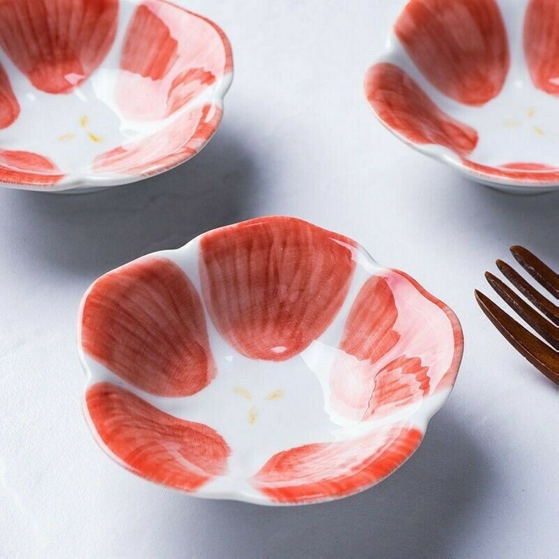Japanese Ceramic Plates Dish Sushi Tableware Retro Floral Dessert Sakura 2X