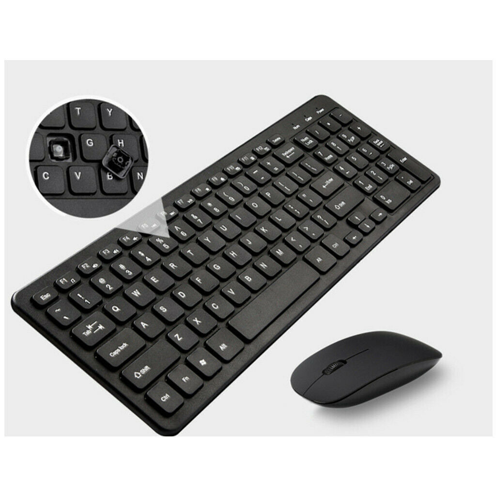 2.4G Wireless Keyboard and Mouse Cordless Set for PC Latptop Desktop Black