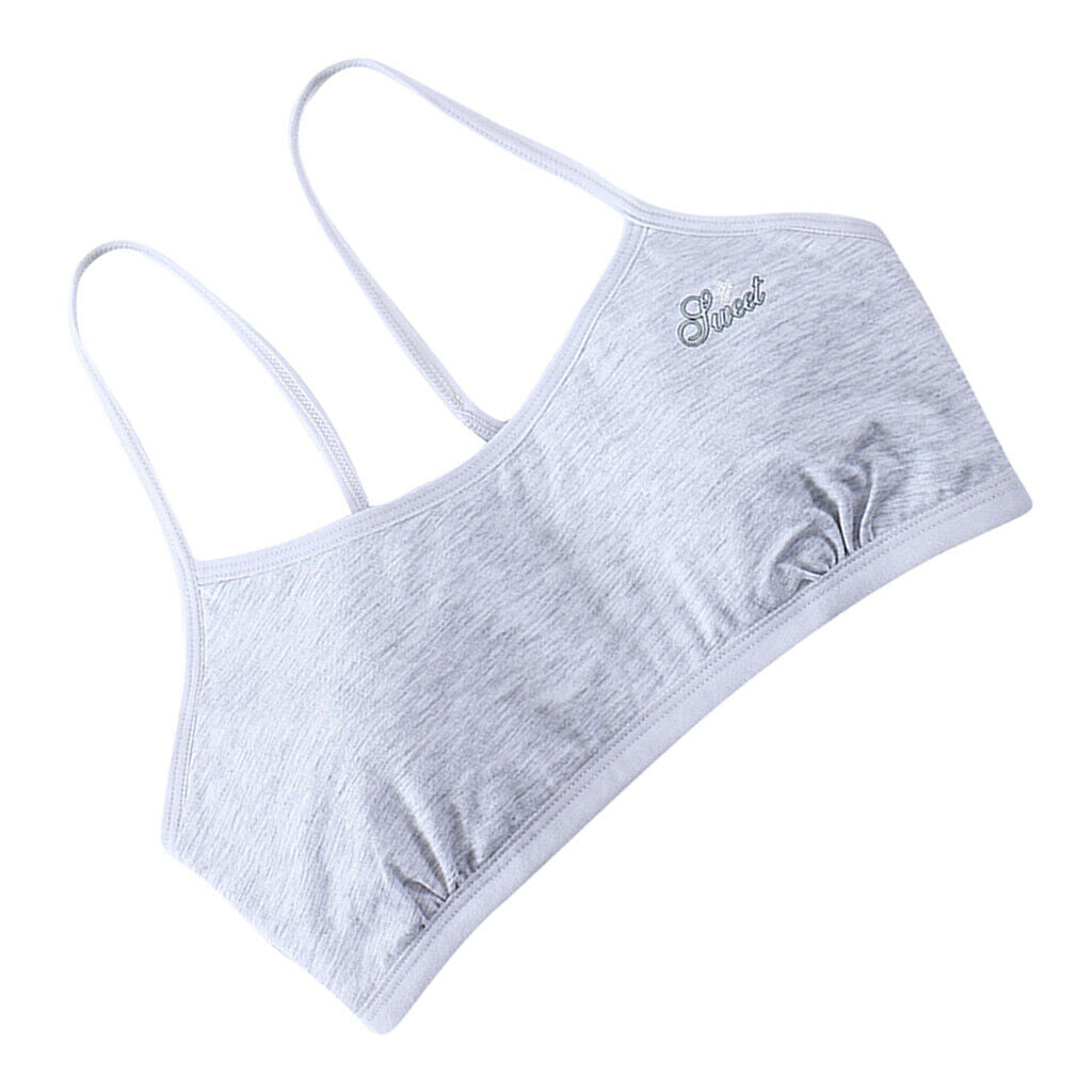 3 Pieces Girls Soft Breathable Bra Comfy Seamless Stretchy Yoga Puberty Bra