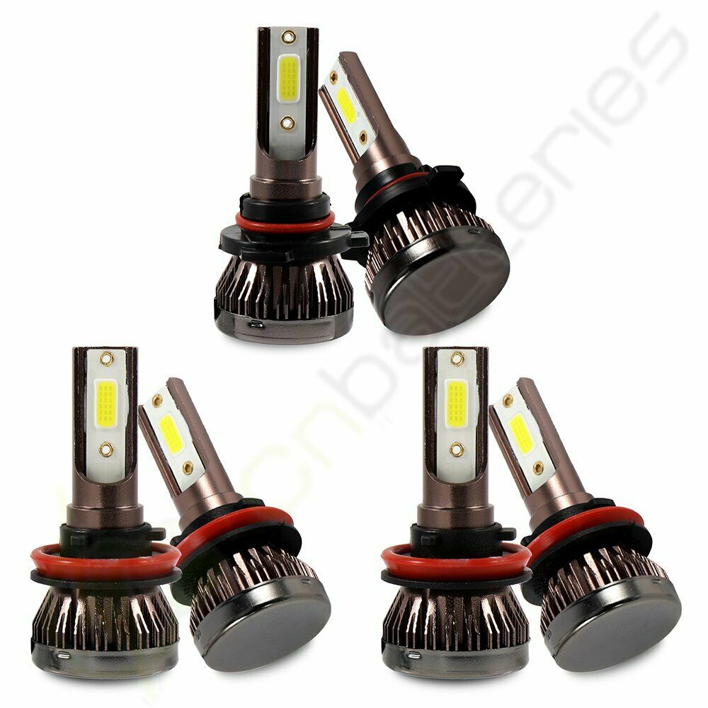 2X 9005 + 4X H11 LED Headlight High Low Beam Lamp+Fog Light Bulb 4000W WHITE