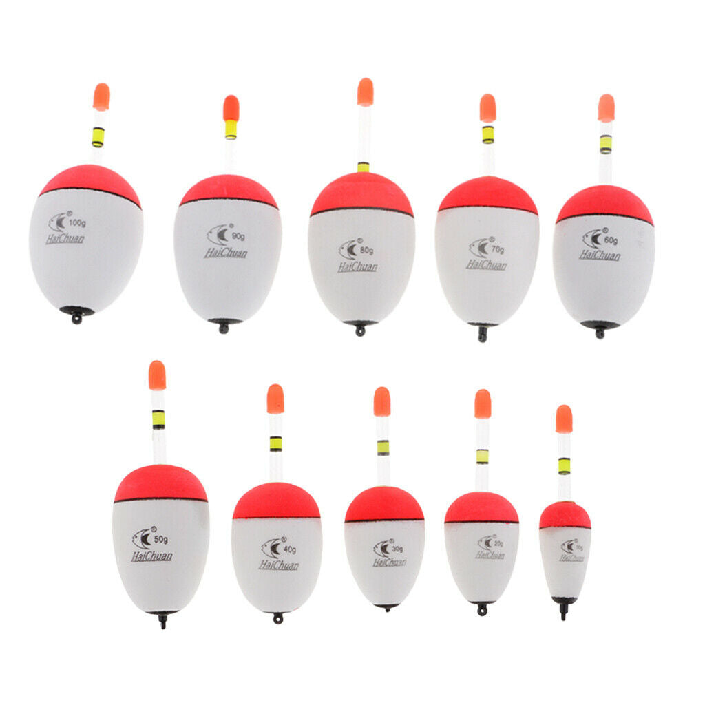 10x Eva Bobber Float Sea Rock Foam Night Fishing Support Glow Stick Insertion