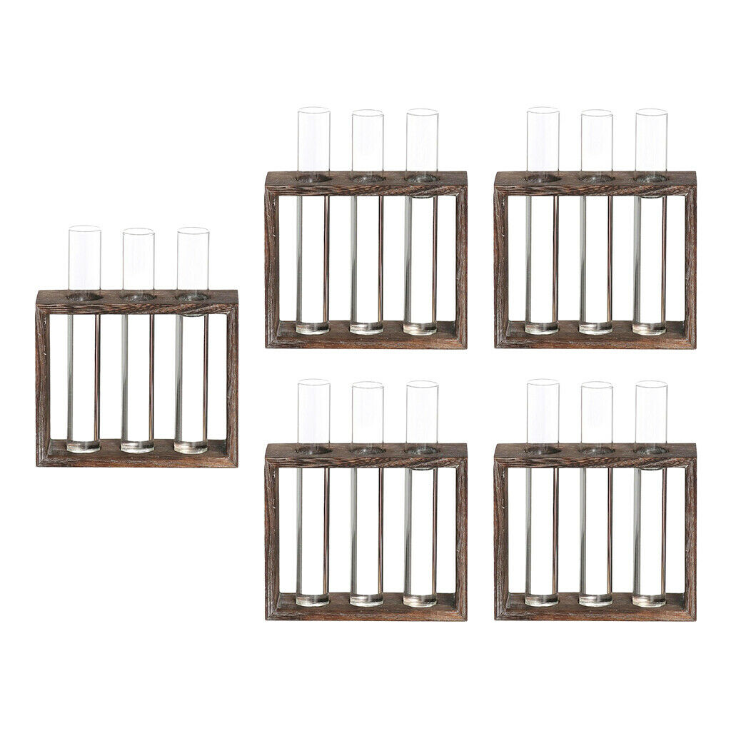 5pcs Test Tube Vase Terrariumin Vase Hydroponic Pot for Office Home Decor