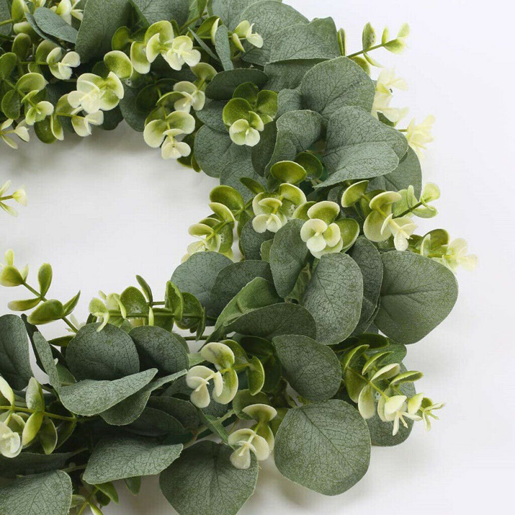 Easter Decor Artificial Eucalyptus Green Leaf Wreath Spring Summer Door Decor