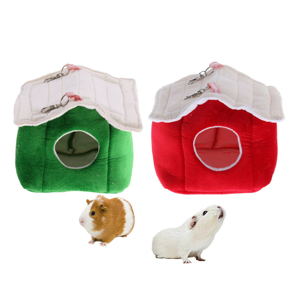 Winter Warm Bird Nest House Parrot Shed Hut Hanging Hammock Finch Cage Red
