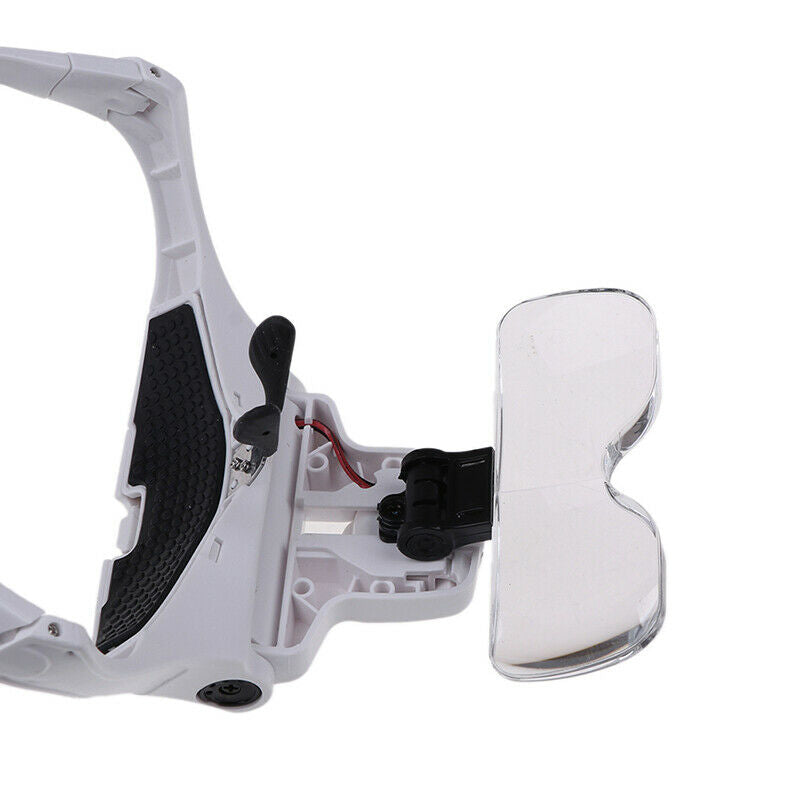 Magnifying Glass Lens LED Light Lamp Visor Head Loupe Jeweler Headband Magnif DD