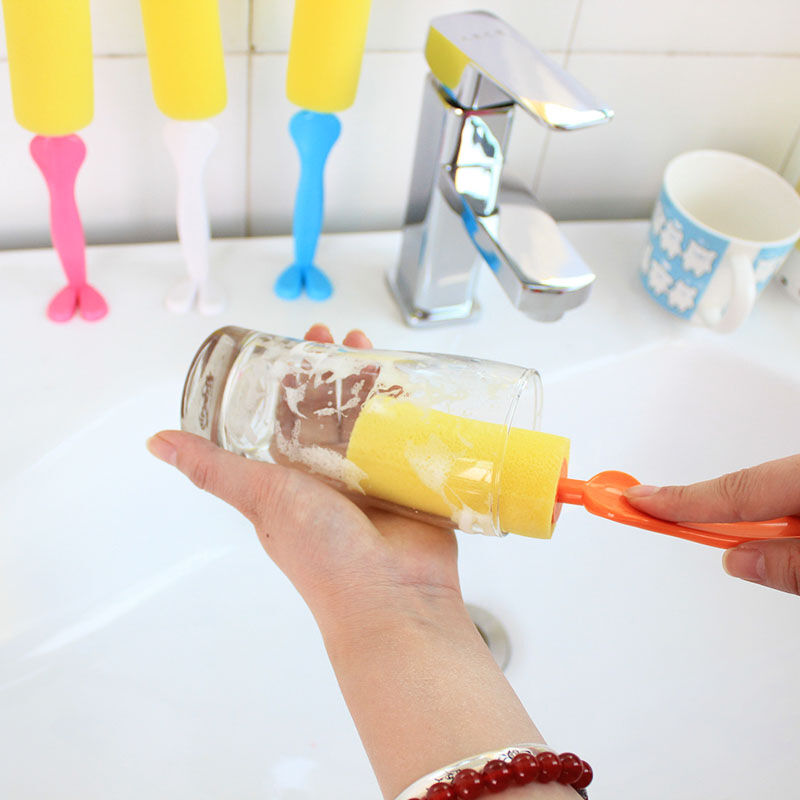 Sponge Brush Bottle Cup Glass Washing Cleaning Kitchen Cleaner Too.l8