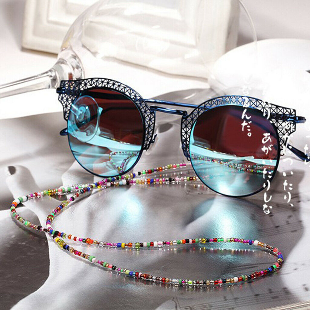 Eyeglasses Cord Holder Colorful Bead Lanyard Neck Strap Rope