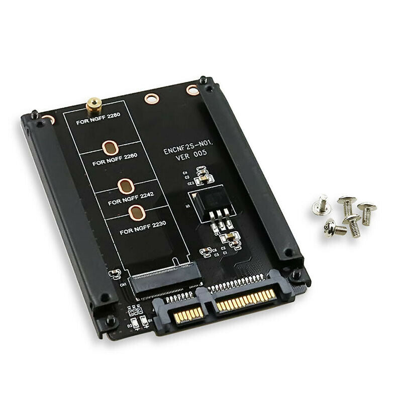 Metal Case B+M Key M.2 NGFF SSD To 2.5 SATA 6Gb/s Adapter Card With 5 ScrewBDAU