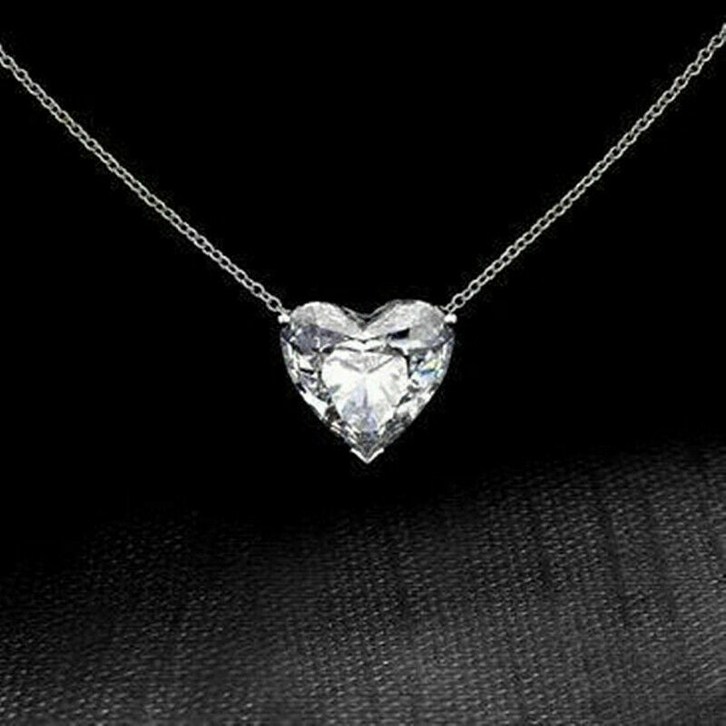 925 Sterling SilverFilled Classic Love Peach Heart Chain Necklace Wholesale Gift