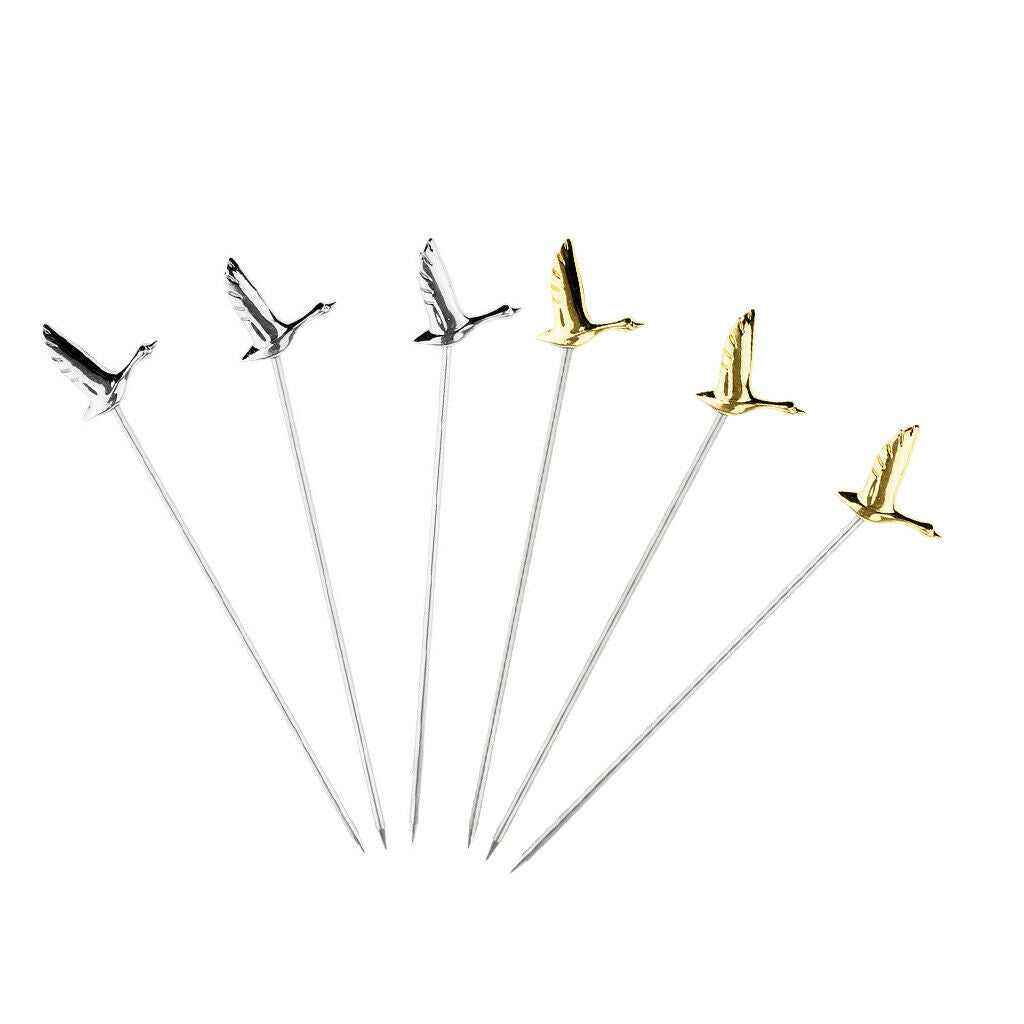 6pc Martini Selects Stainless Steel Fruit Cocktail Choices For Bar Coffee Tool