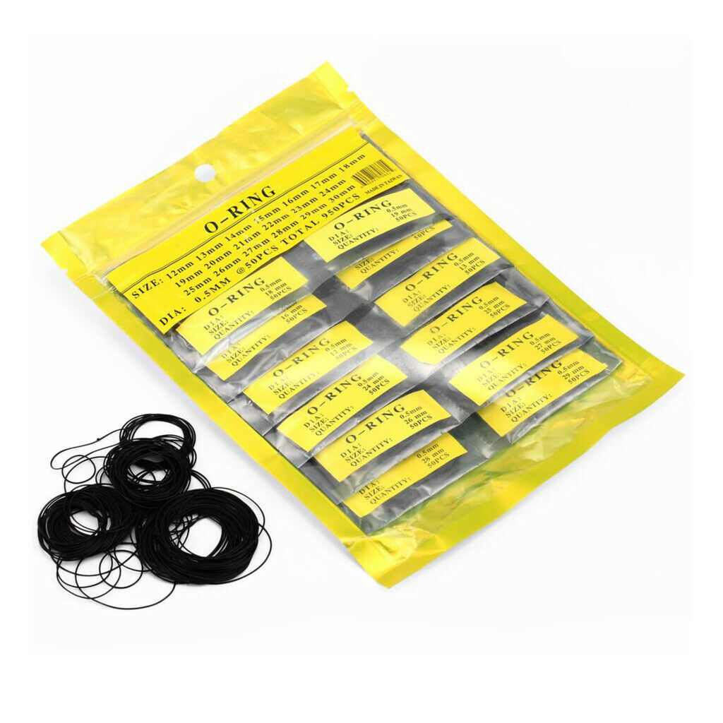 Prettyia 500pcs 0.8mm Rubber Watch Gasket Kit Washers O-Ring Back Case Seals