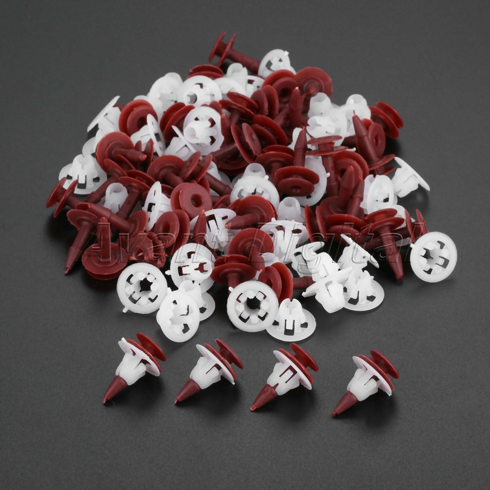 50PC 23.8mm Red Auto Guard Plate Fastener Decorative Pin Rivet Fixed Clips