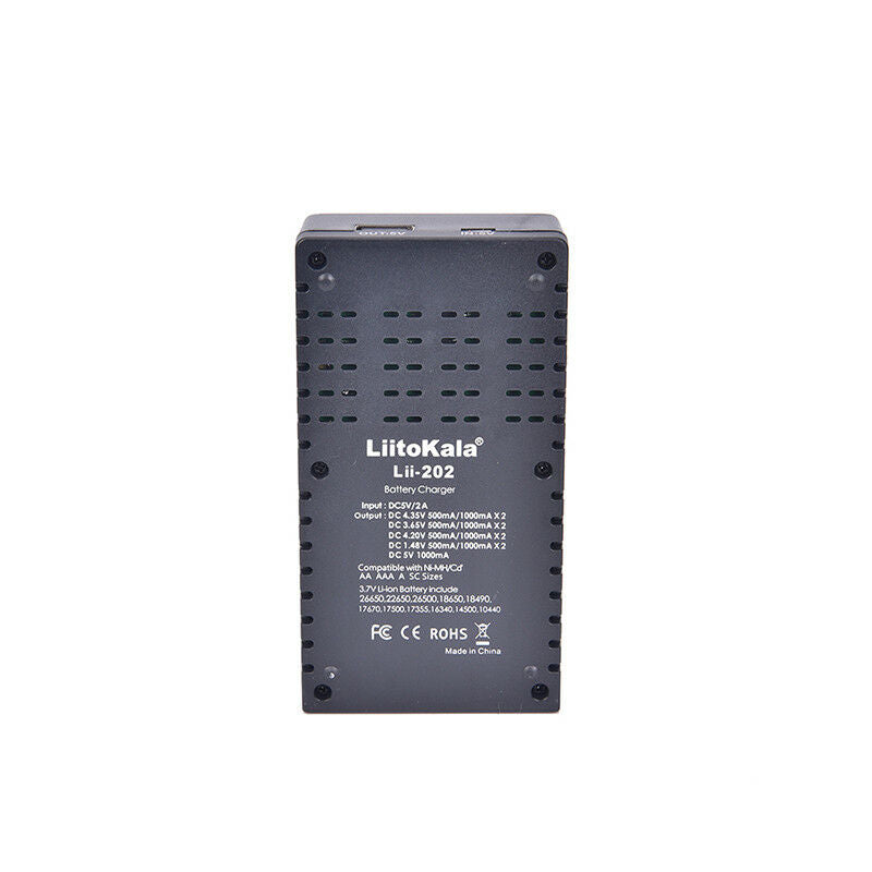 LiitoKala Lii-202 2 Slots USB Battery Charger For Ni-MH Li-ion LiFePO4 DD