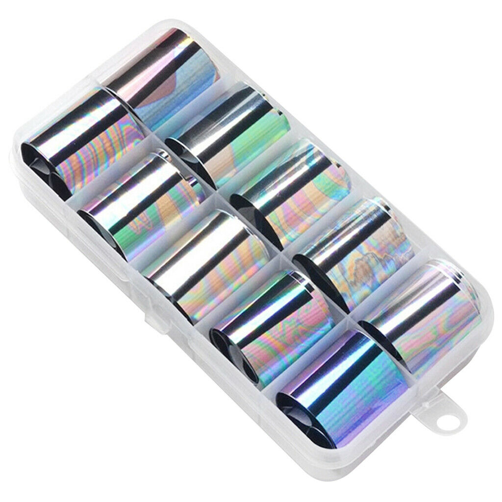 10 Designs/box Nail Art Decoration Iridescent Star Stickers Mixed Style 11