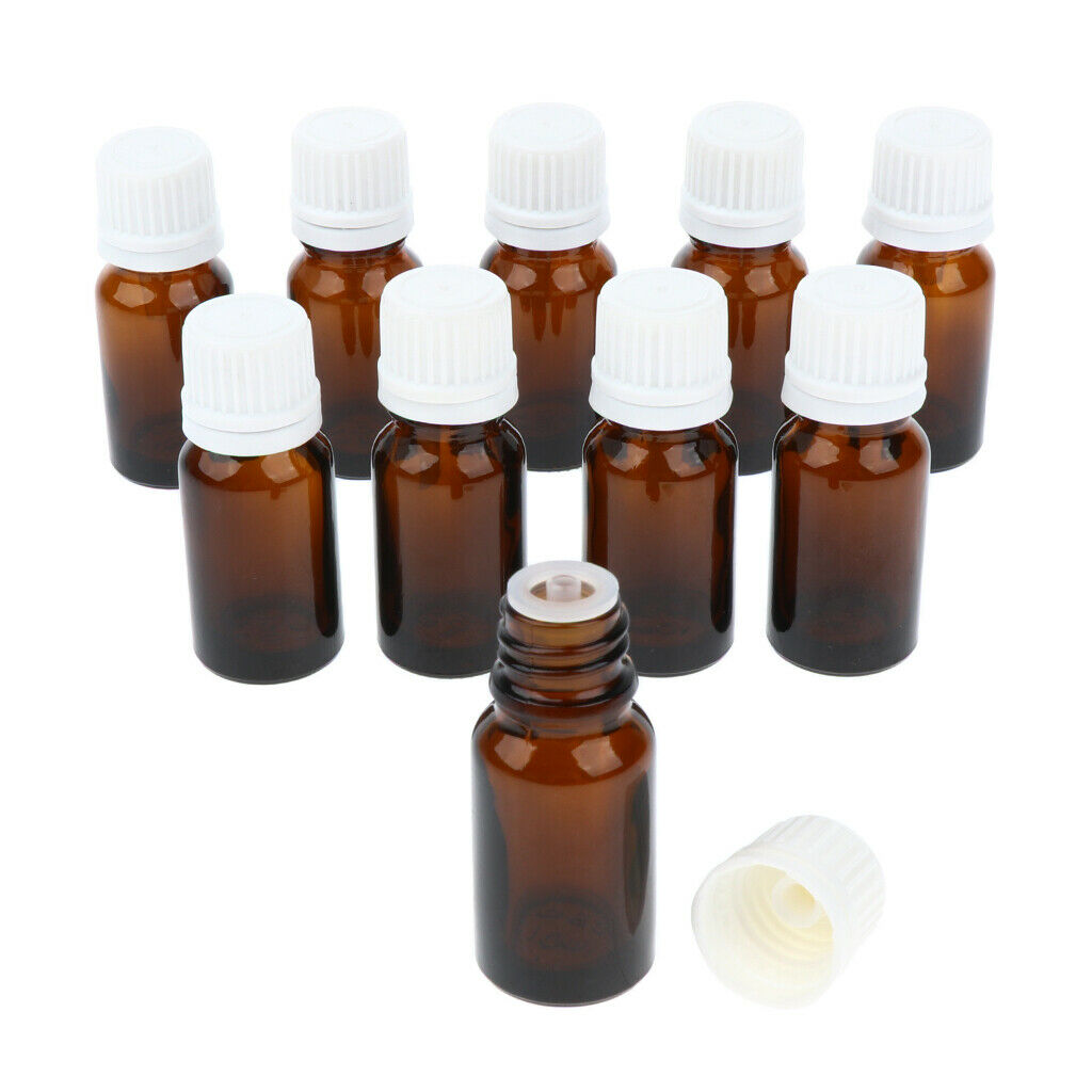 12 Pieces Essential Oils Glass Bottles With Orifice Reducer Dropper 10ml