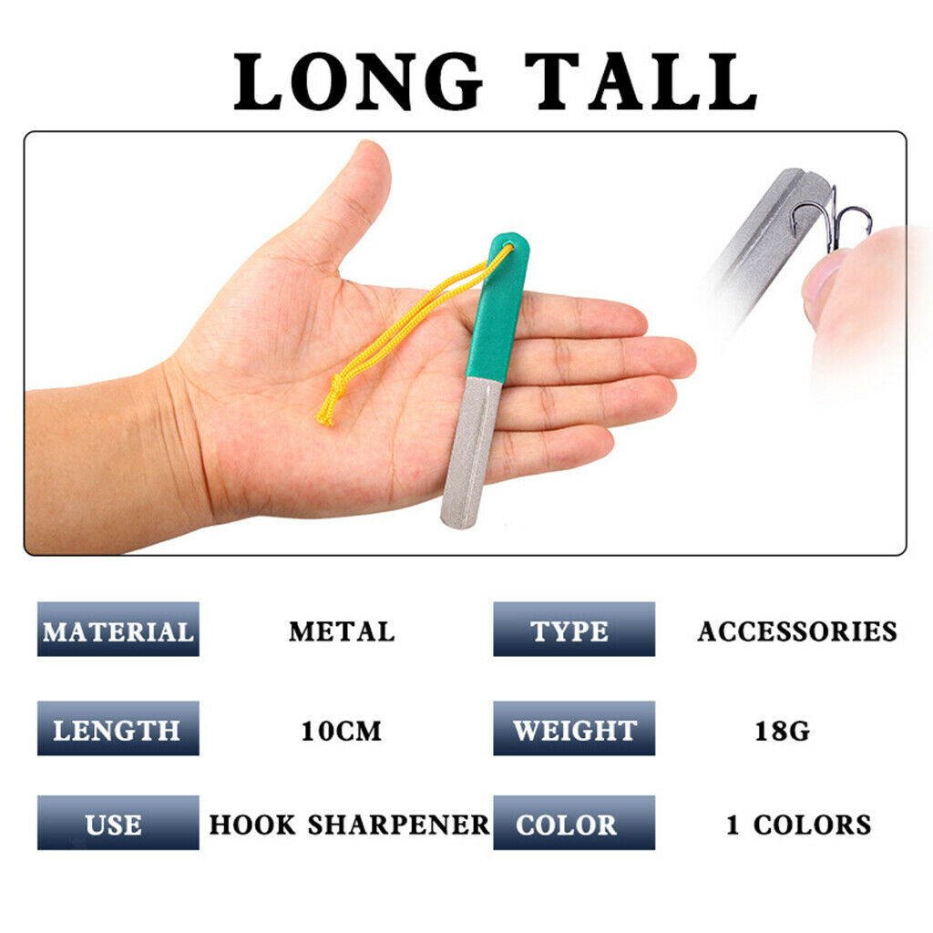 Diamond Fish Hook Hone Sharpener Camping Hunting Fishing Accessories 4inch