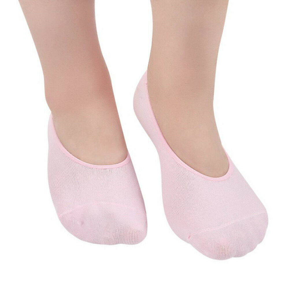 2 Pairs Soft Spa Gel Socks Repair Cracked Foot Protector Women Black+Pink