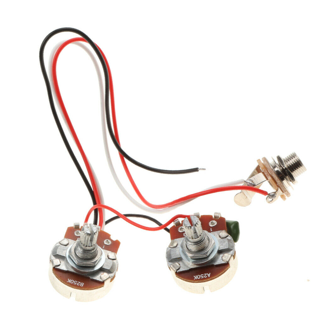 2X Bass Wiring Harness Prewired 3 Way Toggle Switch 250k Pots for Electric Bass