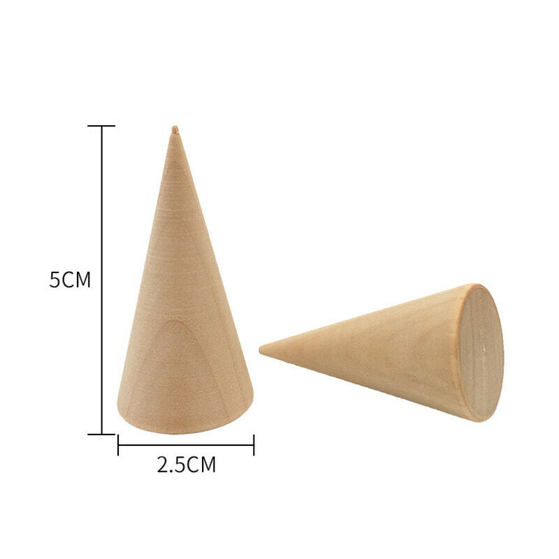 5 Pcs/Set Ring Organizer Wooden Cone Creative Ring Holder Jewelry Display Ho-CH