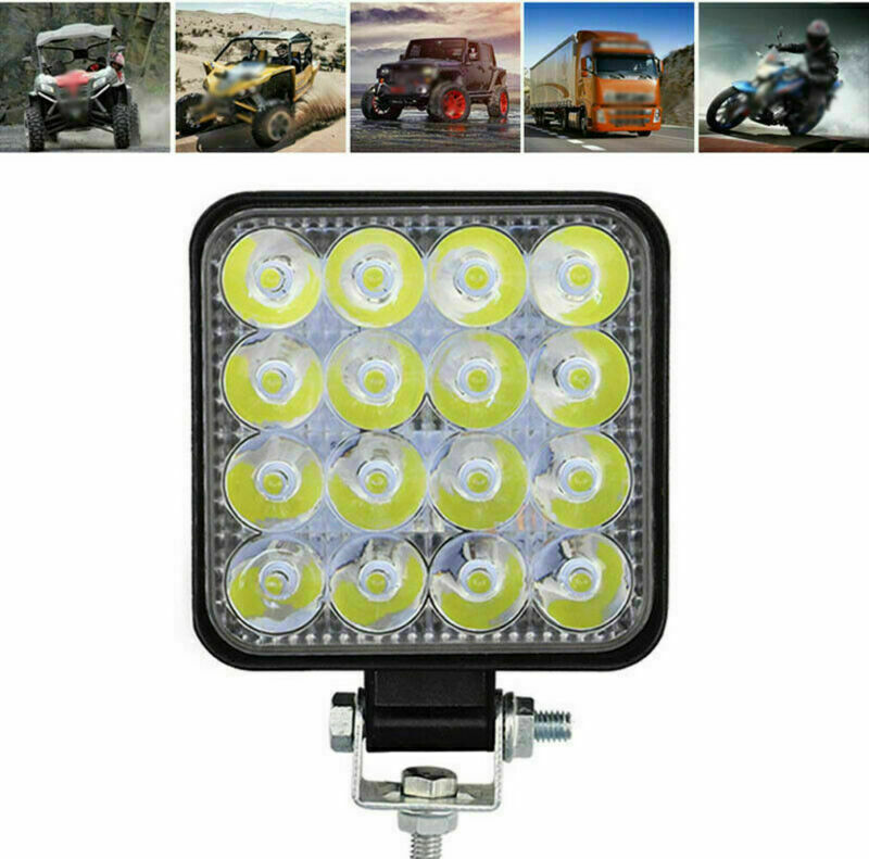 10Pack 16LED Work Light Flood Beam Bar For Car SUV ATV Off-Road Driving Fog Lamp