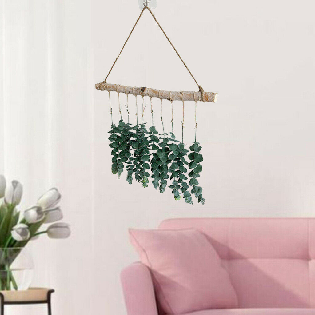 Rustic Artificial Eucalyptus Wall Decor Vine Greenery Boho Living Room
