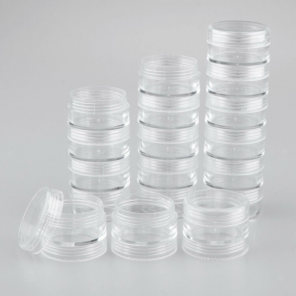18Pcs Storage Stackable Clear Containers for Beads Craft Findings Small Item
