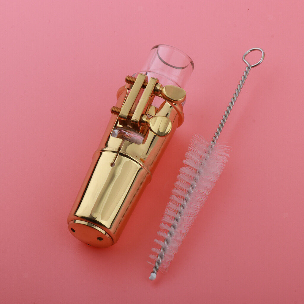 1 Set Transparent Crystal Alto Saxophone Mouthpiece with Ligature Brush