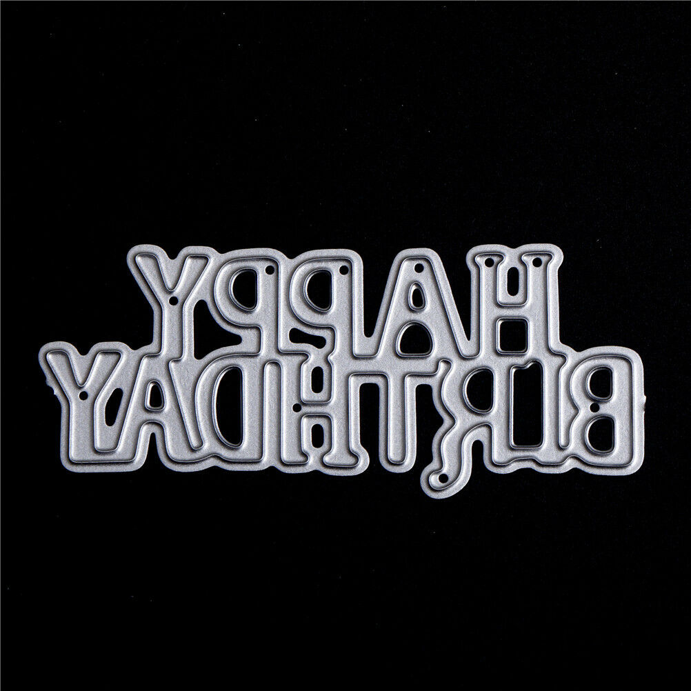 2pcs Happy Birthday letters Metal Cutting Dies Stencil Scrapbooking decor .l8