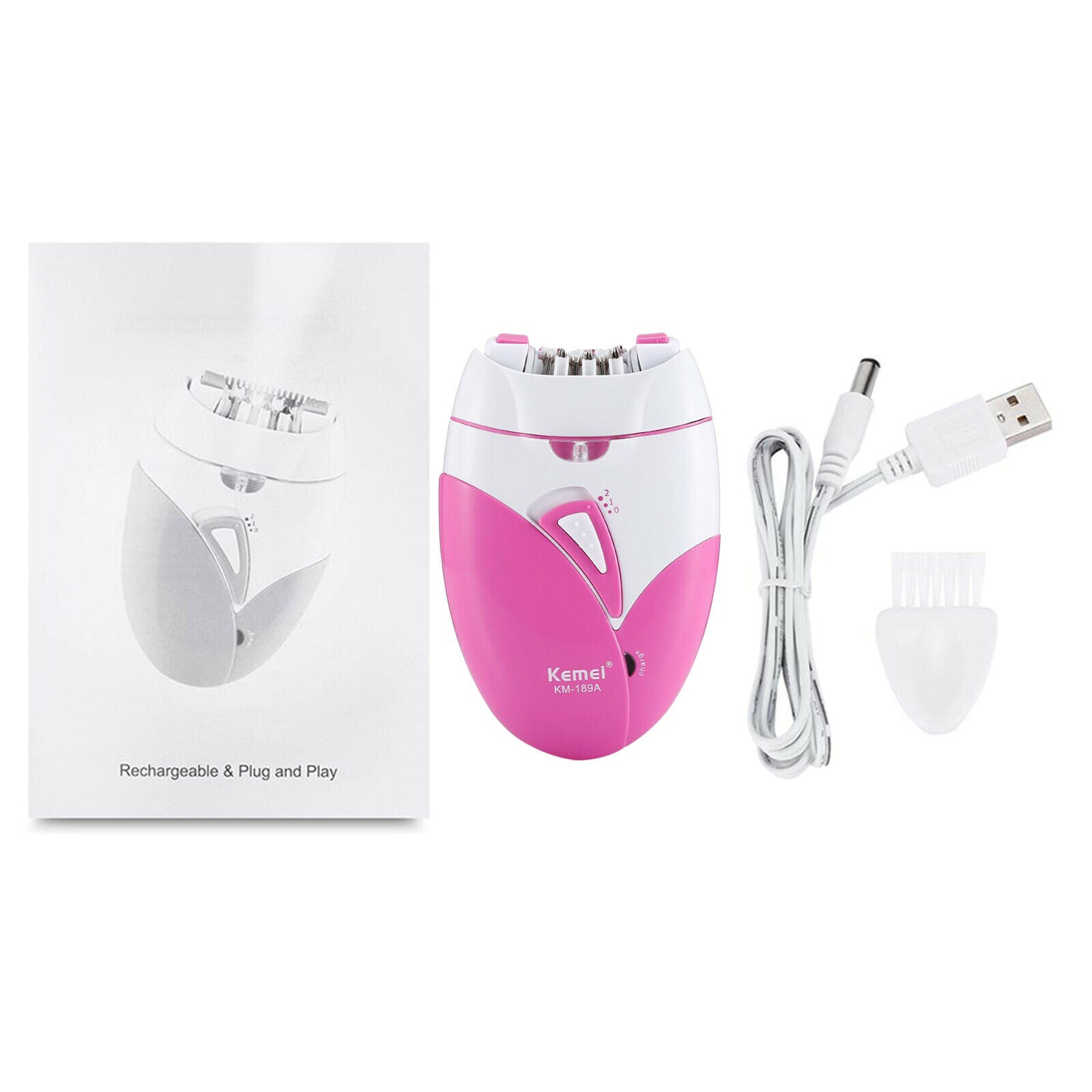 Rechargeable Shaver Epilator Gentle for Women Legs Underarms Bikini Facial
