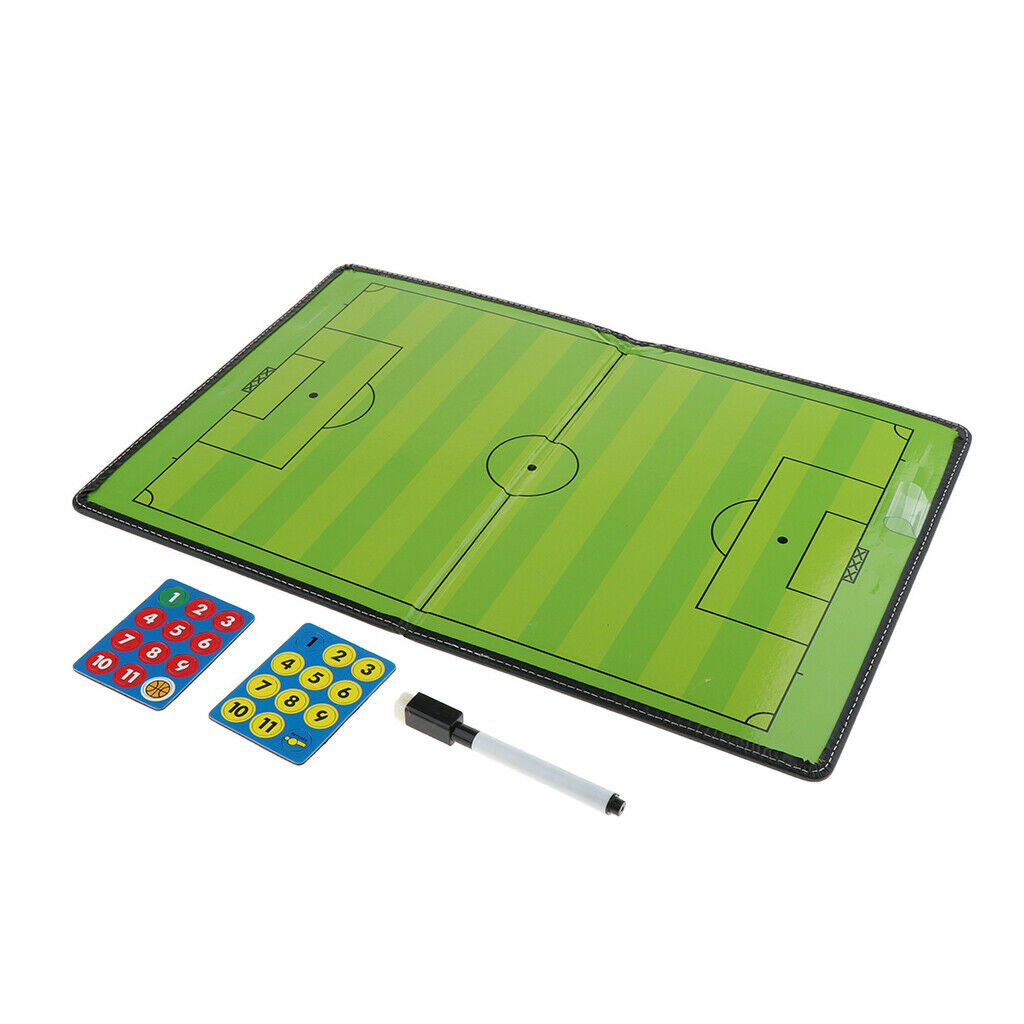 Football Coaching Board Foldable Strategy Teaching Clipboard Kit with Dry Eraser