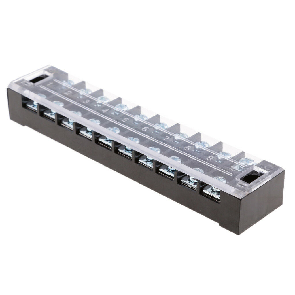 10 Position Barrier Terminal Block Circuit Strip Electrical Connection