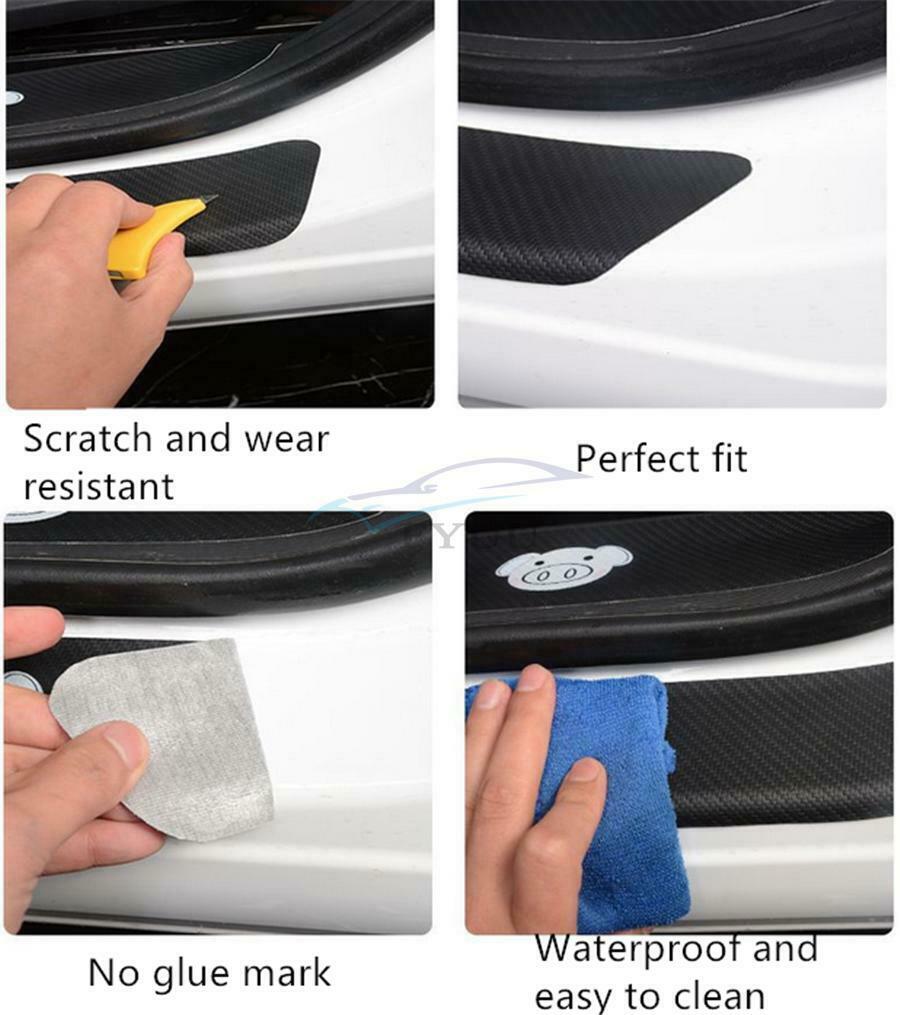 4PCS Universal  Bumper Corner Scratch Car Door Pedal Sill Plate Protection Cover