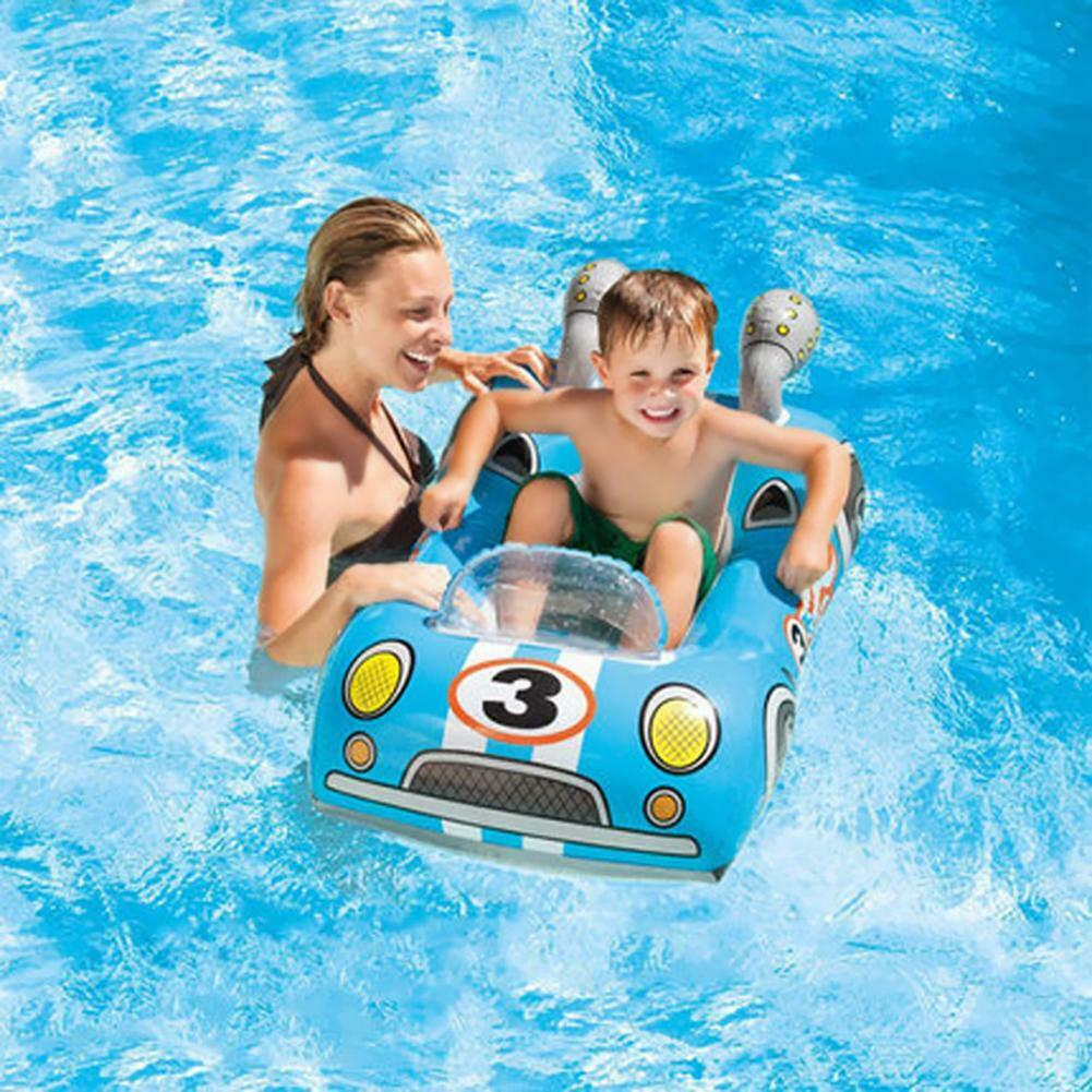 Child Swimming Ring Baby Pool Seat Float Aid Trainer Water Cartoon Boat @