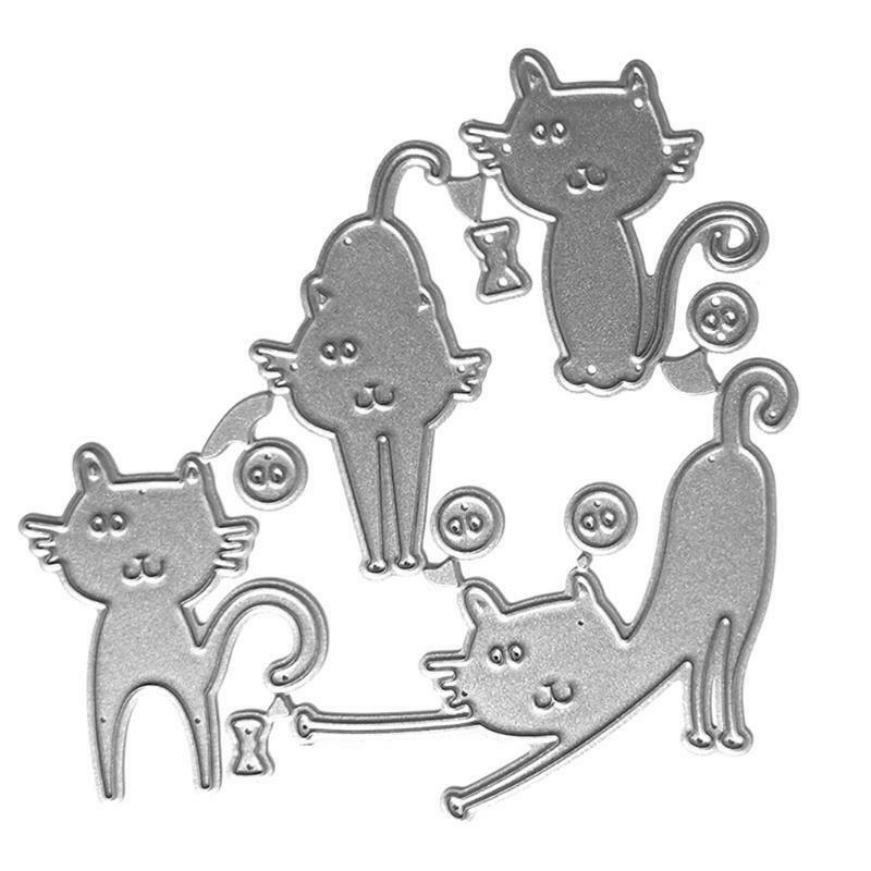 Kitten 4 Piece Set Carbon Steel Cutting Dies DIY Scrapbooking Photo Album Paper